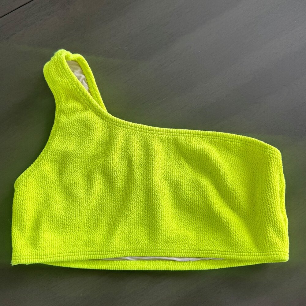 PQ Swim Neon Yellow One Shoulder Bikini Top